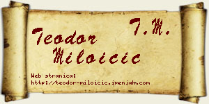 Teodor Miloičić vizit kartica